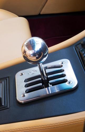 A gated shifter on a classic sports car stored at Classic Car Storage UK. 
