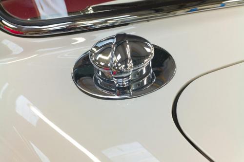 Close up of the fuel cap of an classic Jaguar stored with Classic Car Storage.